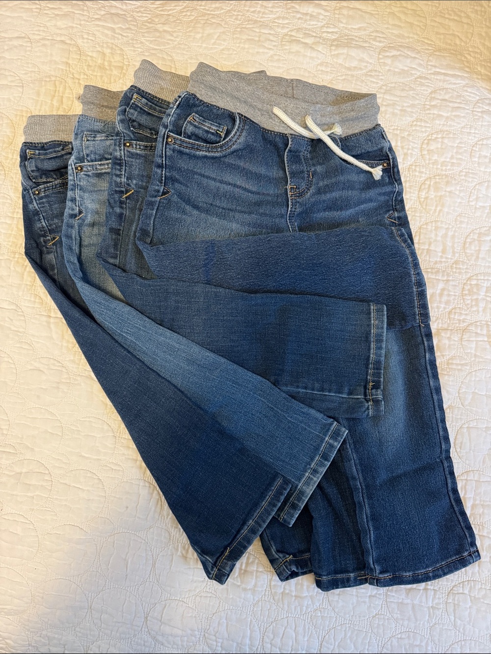 Cat & Jack Boys Dark Blue and Light Blue Denim Jogger Jeans